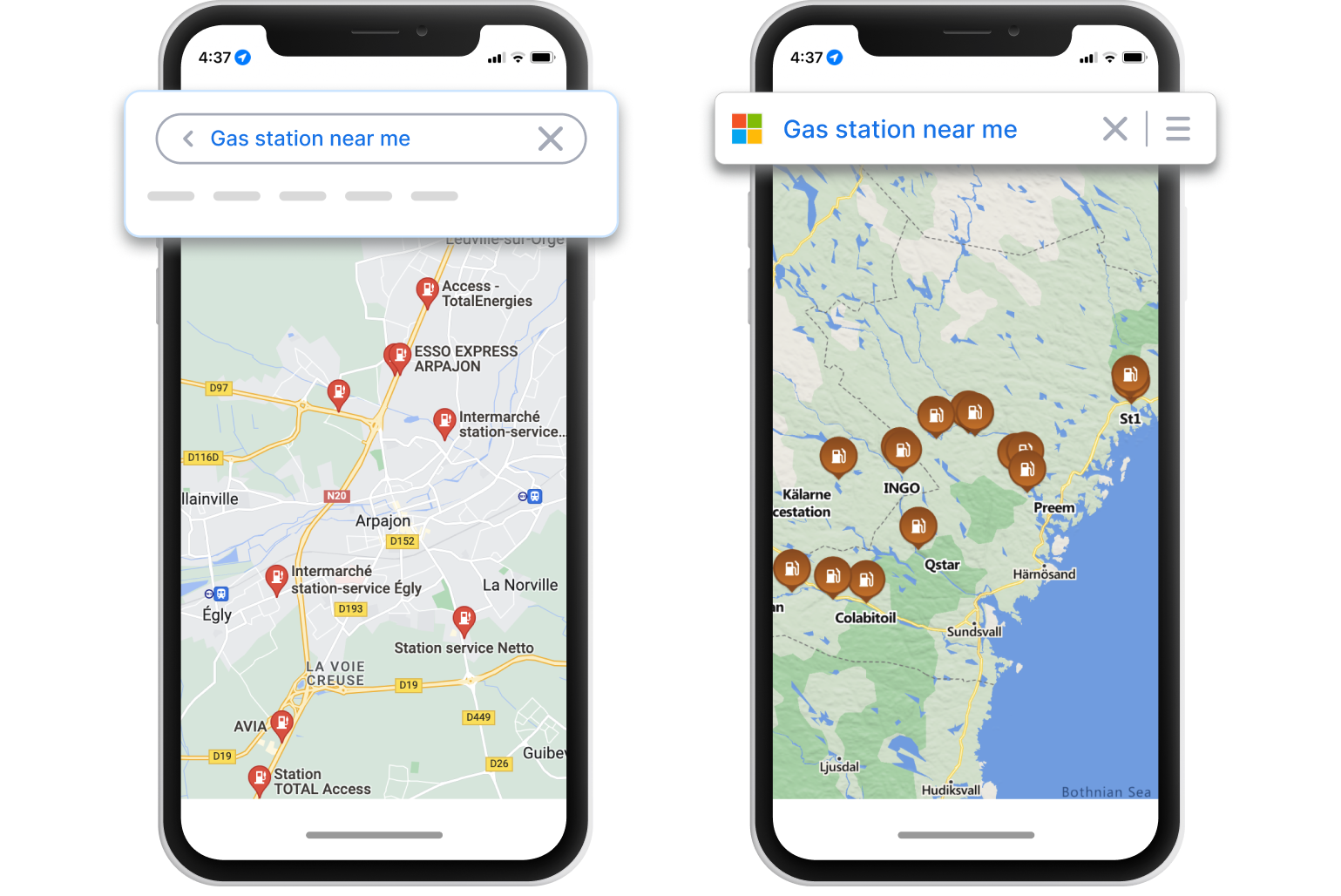 Recherche locale sur différentes plateformes avec listings d'entreprises