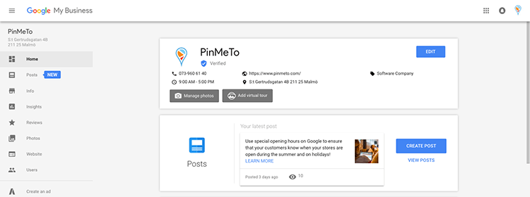 The post tools can be found in Google My Business under the 