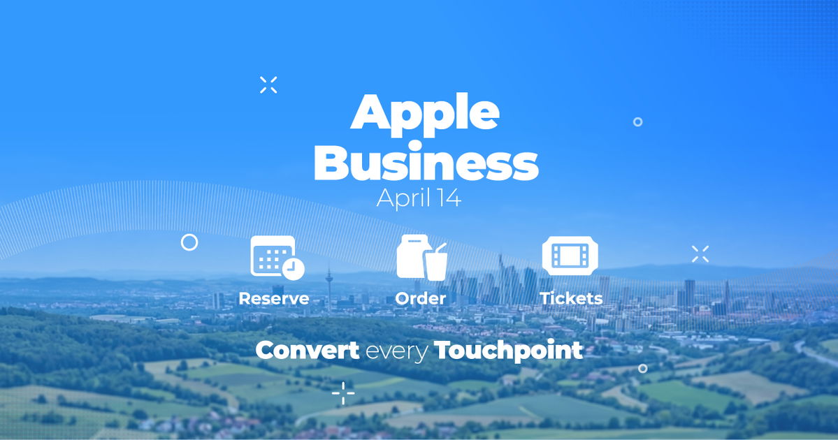 Diagram showing Apple Business Connect, Business Manager, and Business Essentials merging into the new Apple Business platform