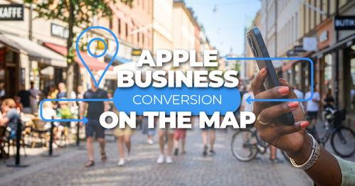 Person holding an iPhone on a busy shopping street — Apple Business conversion on the map for multi-location brands