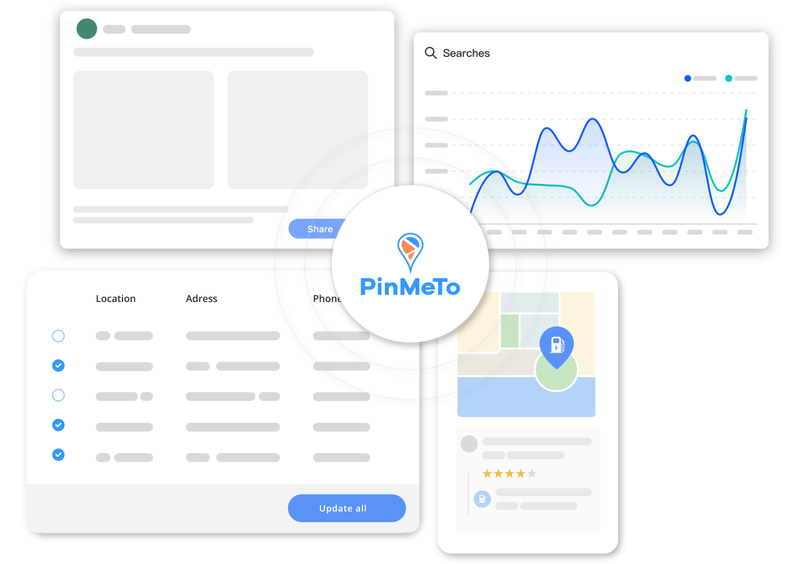 PinMeTo dashboard managing Apple Maps and other platforms