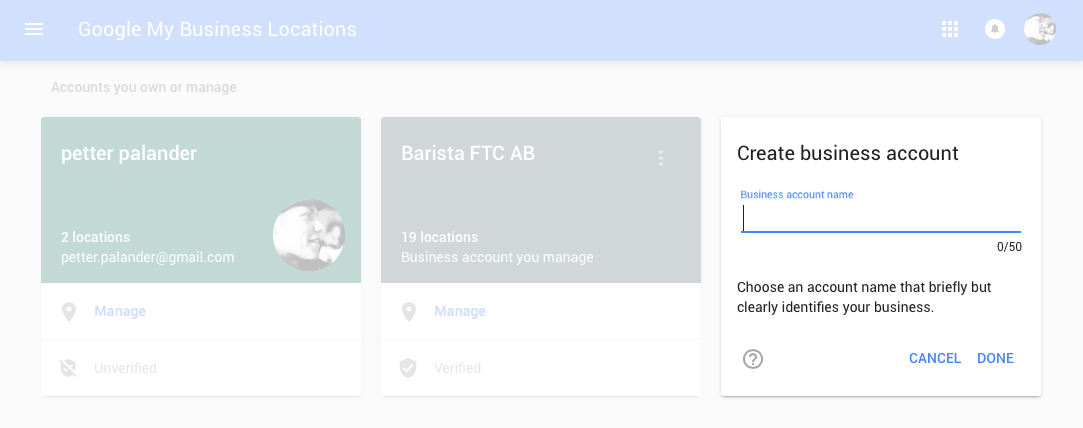 Creating a dedicated Google Business Profile account