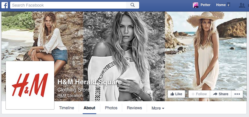 Consistent profile and header photos across location pages