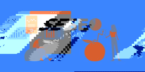 Local SEO vs Organic SEO blue background