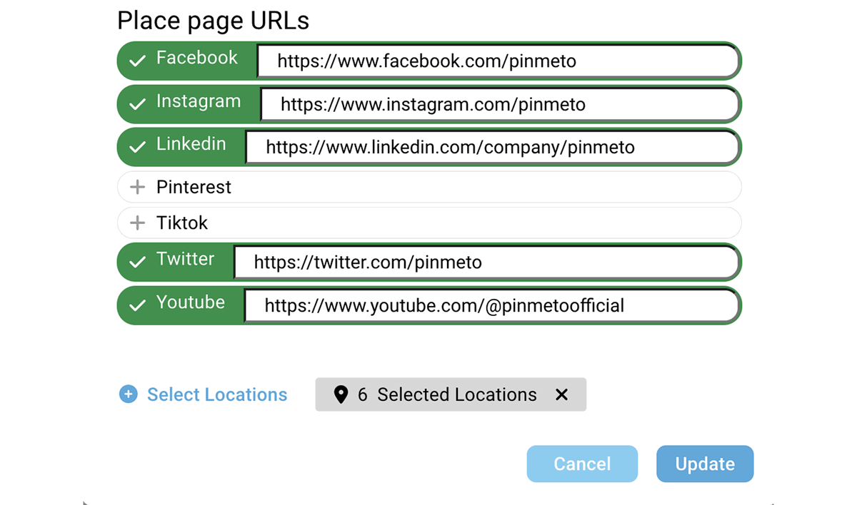 how to add social media links to google business