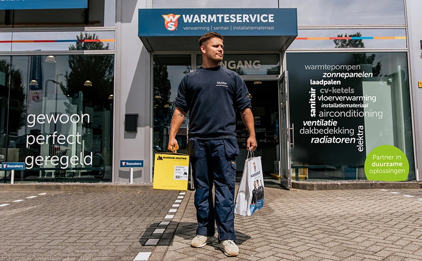 Warmteservice store page showing location details